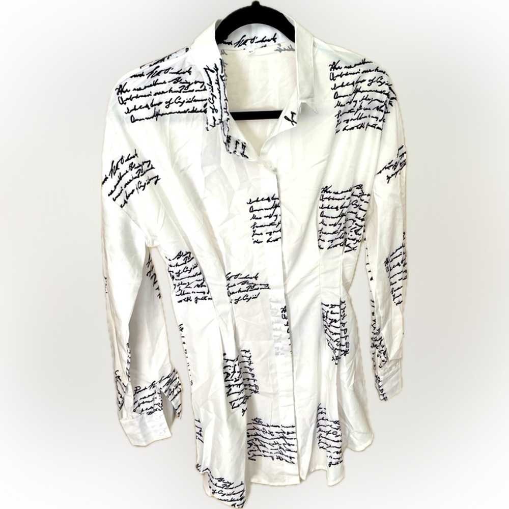 New! Shirt Dress w/ cinched waist. Size M.